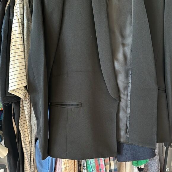 Truth and Pride 100% Silk Classic Open Front Blazer in Solid Black Size XS - Picture 10 of 10